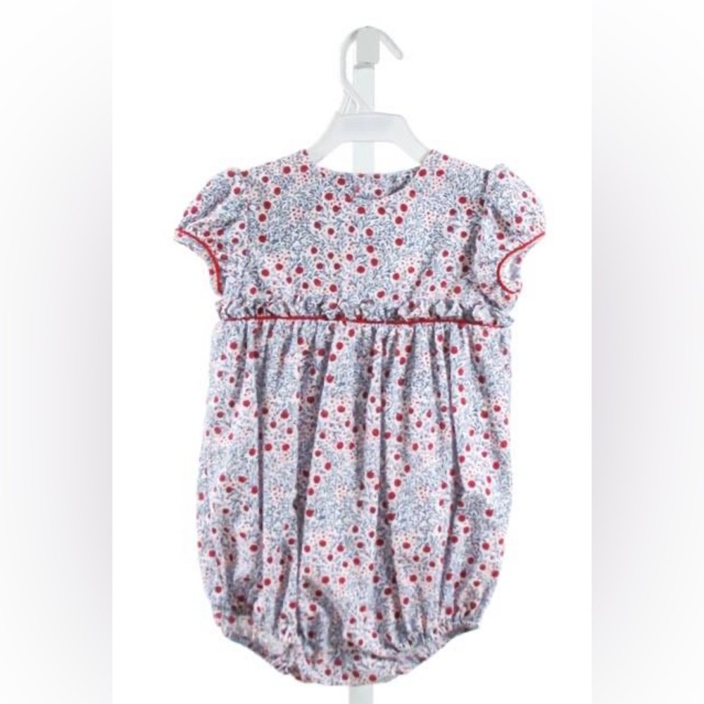 Sweet Little English Girls Floral Bubble Romper